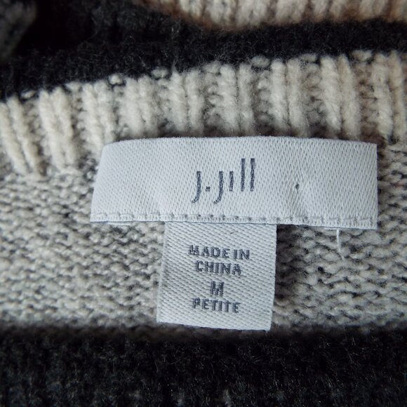 J Jill Enchanted Floral Long Sleeve Crew Neck Relaxed Fit Sweater Sz Med Petite - Picture 7 of 9